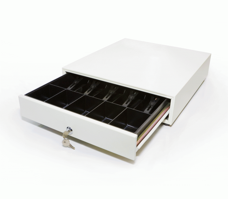 Денежный ящик ШТРИХ CD с э/м замком белый артикул 0021-713             белый     