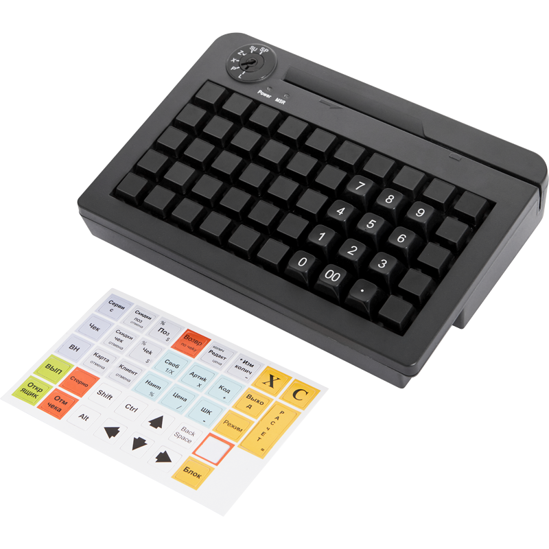 POS клавиатура PayTor KB-50, USB, Считыватель MSR, Черный артикул КB50-BMU Черная 