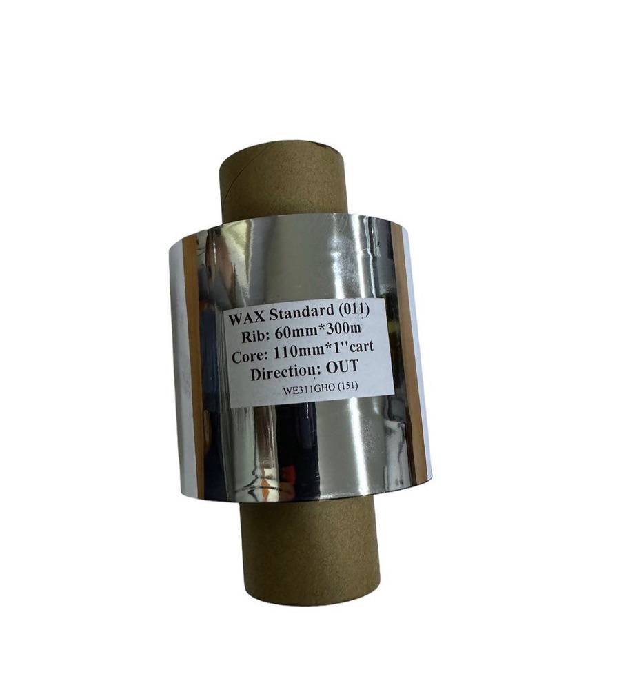 Термо-трансферная лента 60мм*300м Black, Wax, Out, 1" втулка 110 мм артикул 0021-7533 