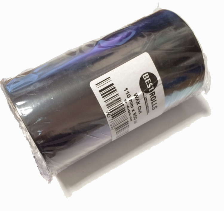 Термо-трансферная лента 110мм*300м Black ,Wax, Out, 1